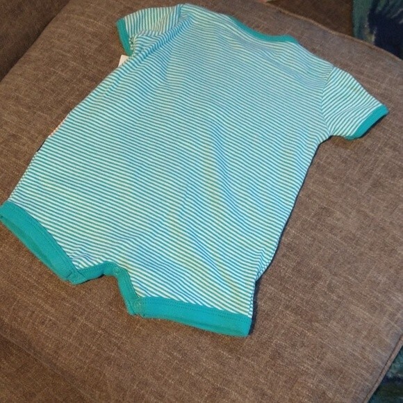 Turquoise Striped Romper - Picture 5 of 7